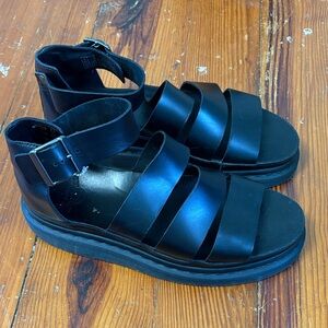 Dr. Martens Clarissa Black Strappy Platform Sandals Size 10